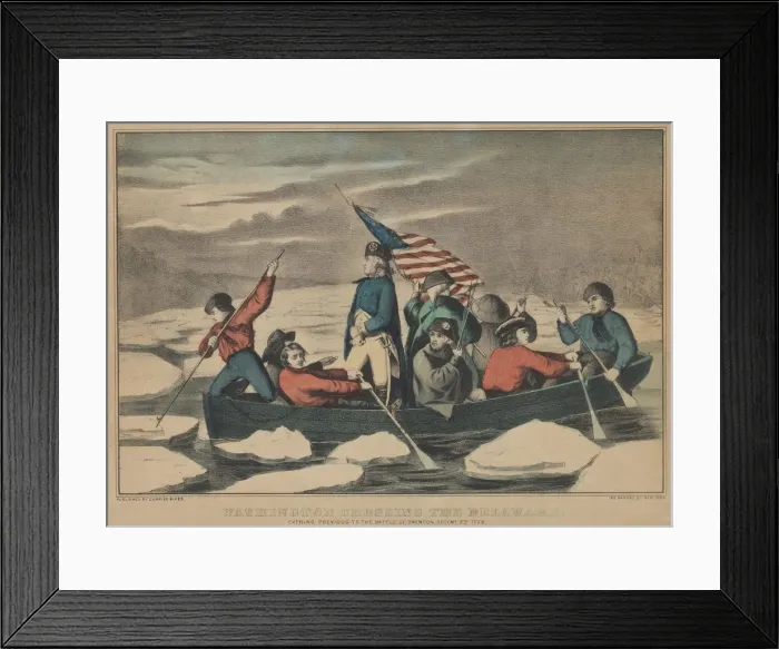 Framed Print : Washington Crossing the Delaware - Evening Previous to the Battle of Trenton, December Framed Print : Washington Crossing the Delaware - Evening Previous to the Battle of Trenton, December