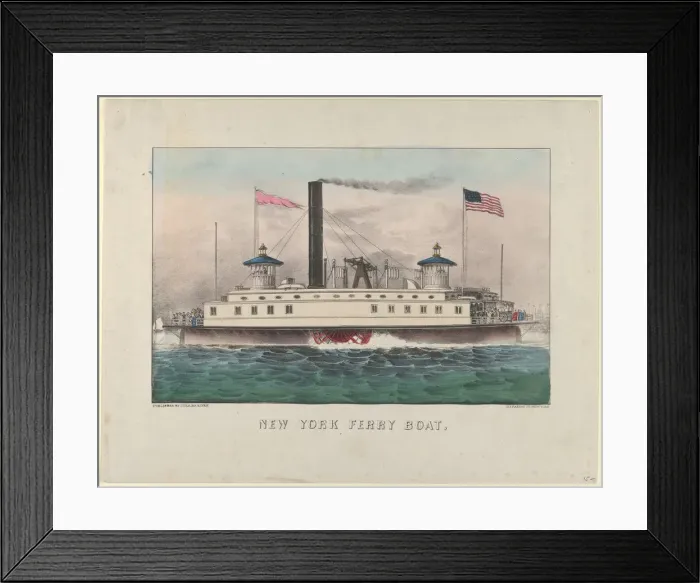Framed Print : New York Ferry Boat, ca. 1860-65. ca. 1860-65. Creators: Nathaniel Currier Framed Print : New York Ferry Boat, ca. 1860-65. ca. 1860-65. Creators: Nathaniel Currier