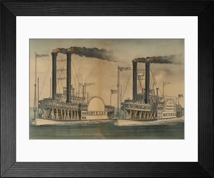 Framed Print : The Great Mississippi Steamboat Race-From New Orleans to St. Louis, July 1870-Between t Framed Print : The Great Mississippi Steamboat Race-From New Orleans to St. Louis, July 1870-Between t