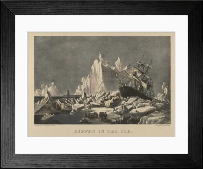 Framed Print : Nipped in the Ice, 1876-94. 1876-94. Creators: Nathaniel Currier, James Merritt Ives Framed Print : Nipped in the Ice, 1876-94. 1876-94. Creators: Nathaniel Currier, James Merritt Ives