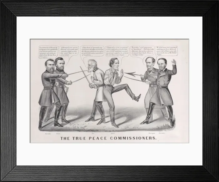 Framed Print : The True Peace Commissioners, 1865. 1865. Creators: Nathaniel Currier Framed Print : The True Peace Commissioners, 1865. 1865. Creators: Nathaniel Currier