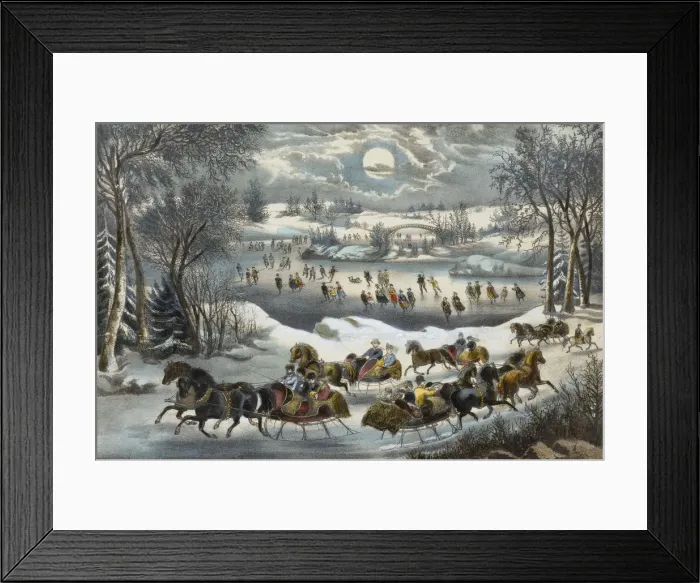 Framed Print : Central Park in Winter, 1877-94. 1877-94. Creators: Nathaniel Currier Framed Print : Central Park in Winter, 1877-94. 1877-94. Creators: Nathaniel Currier