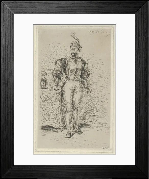 Framed Print : Man at Arms, 1833. 1833. Creator: Eugene Delacroix Framed Print : Man at Arms, 1833. 1833. Creator: Eugene Delacroix