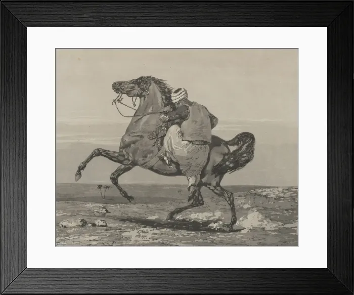 Framed Print : Turk Mounting His Horse, 1824. 1824. Creator: Eugene Delacroix Framed Print : Turk Mounting His Horse, 1824. 1824. Creator: Eugene Delacroix