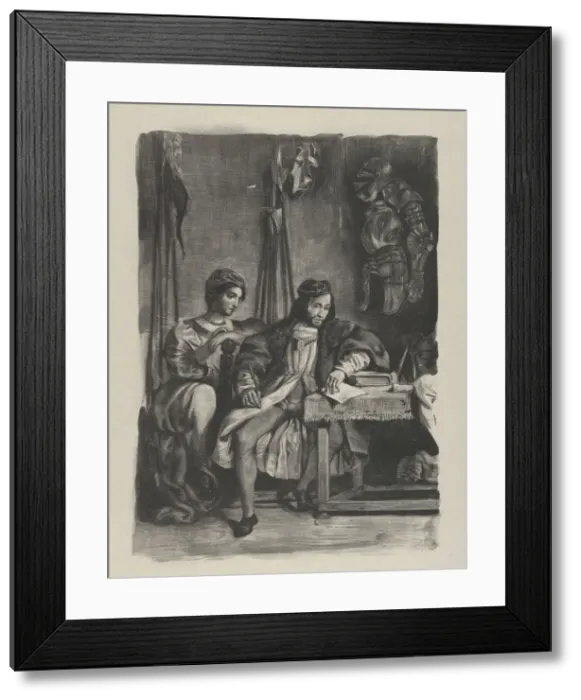 Framed Print : Goetz von Berlichingen Writing His Memoirs, 1836-43. 1836-43. Creator: Eugene Delacroix Framed Print : Goetz von Berlichingen Writing His Memoirs, 1836-43. 1836-43. Creator: Eugene Delacroix