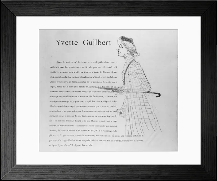 Framed Print : Yvette Guilbert, 1894. 1894. Creator: Henri de Toulouse-Lautrec Framed Print : Yvette Guilbert, 1894. 1894. Creator: Henri de Toulouse-Lautrec