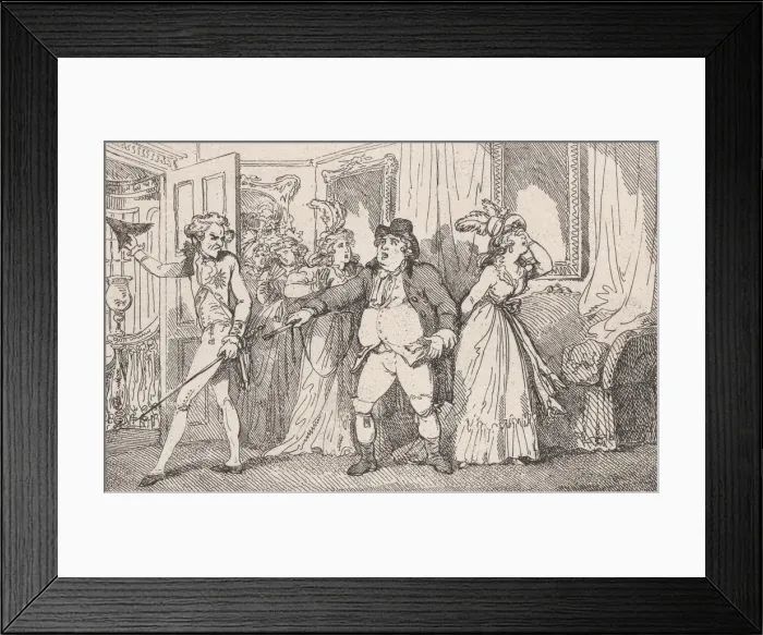 Framed Print : Lord Tellamar Rudely Dismissed by Squire Western, from The History of Tom Jones Framed Print : Lord Tellamar Rudely Dismissed by Squire Western, from The History of Tom Jones