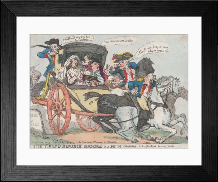 Framed Print : The Grand Monarck Discovered in a Pot de Chambre, or The Fugitives Turning Tail Framed Print : The Grand Monarck Discovered in a Pot de Chambre, or The Fugitives Turning Tail