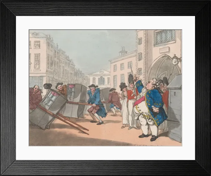 Framed Print : The Chairmens Terror, July 18, 1792. July 18, 1792. Creator: Thomas Rowlandson Framed Print : The Chairmens Terror, July 18, 1792. July 18, 1792. Creator: Thomas Rowlandson