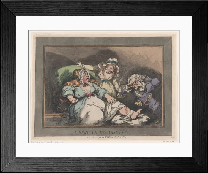 Framed Print : A Bawd on her Last Legs, October 1, 1792. October 1, 1792. Creator: Thomas Rowlandson Framed Print : A Bawd on her Last Legs, October 1, 1792. October 1, 1792. Creator: Thomas Rowlandson