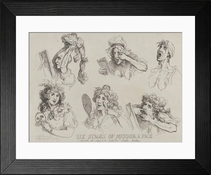 Framed Print : Six Stages of Mending a Face, Dedicated with respect to the Right Hon-ble. Lady Ar Framed Print : Six Stages of Mending a Face, Dedicated with respect to the Right Hon-ble. Lady Ar