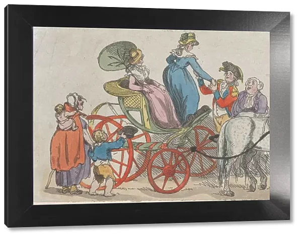 Ladies Getting Out of a Carriage (from Plate 16, Outlines of Figures, Landscapes a