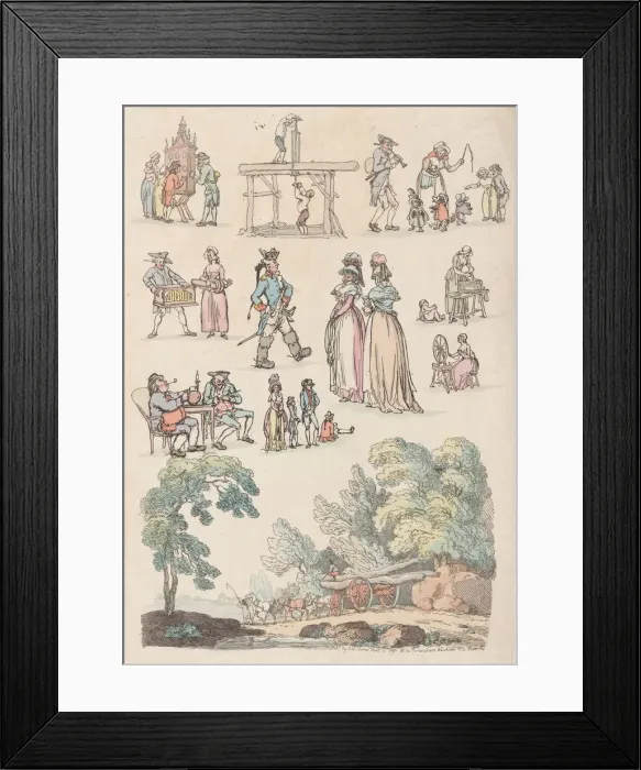 Framed Print : Plate 5, Outlines of Figures, Landscapes and Cattle... for the Use of Learners, Ju Framed Print : Plate 5, Outlines of Figures, Landscapes and Cattle... for the Use of Learners, Ju