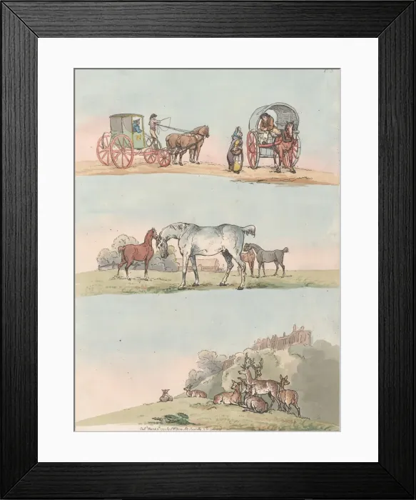 Framed Print : Plate 3, Outlines of Figures, Landscapes and Cattle... for the Use of Learners, Ma Framed Print : Plate 3, Outlines of Figures, Landscapes and Cattle... for the Use of Learners, Ma