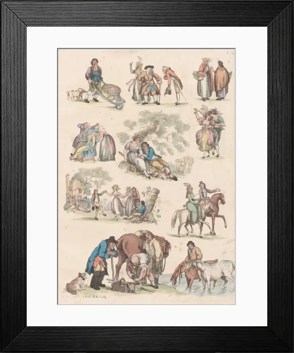 Framed Print : Plate 14, Outlines of Figures, Landscapes and Cattle... for the Use of Learners, Ju Framed Print : Plate 14, Outlines of Figures, Landscapes and Cattle... for the Use of Learners, Ju