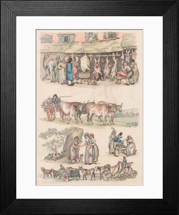 Framed Print : Plate 15, Outlines of Figures, Landscapes and Cattle... for the Use of Learners, Ju Framed Print : Plate 15, Outlines of Figures, Landscapes and Cattle... for the Use of Learners, Ju