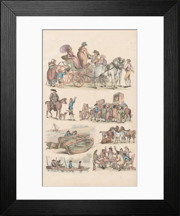 Framed Print : Plate 16, Outlines of Figures, Landscapes and Cattle... for the Use of Learners, Ju Framed Print : Plate 16, Outlines of Figures, Landscapes and Cattle... for the Use of Learners, Ju
