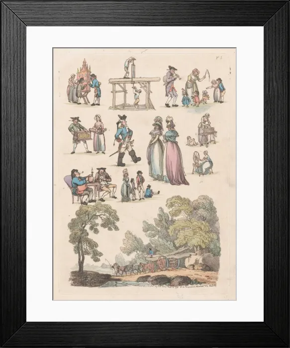 Framed Print : Plate 5, Outlines of Figures, Landscapes and Cattle... for the Use of Learners, Ju Framed Print : Plate 5, Outlines of Figures, Landscapes and Cattle... for the Use of Learners, Ju
