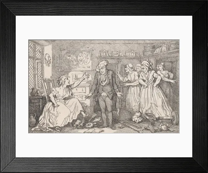 Framed Print : Partridge cruelly accused and maltreated by his Wife, from The History of Tom Jones Framed Print : Partridge cruelly accused and maltreated by his Wife, from The History of Tom Jones