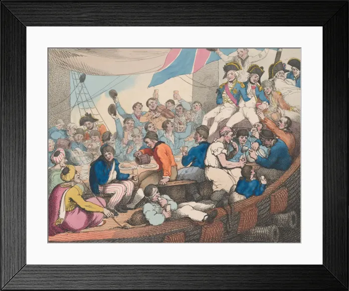 Framed Print : Admiral Nelson Recreating with his Brave Tars after the Glorious Battle of Framed Print : Admiral Nelson Recreating with his Brave Tars after the Glorious Battle of