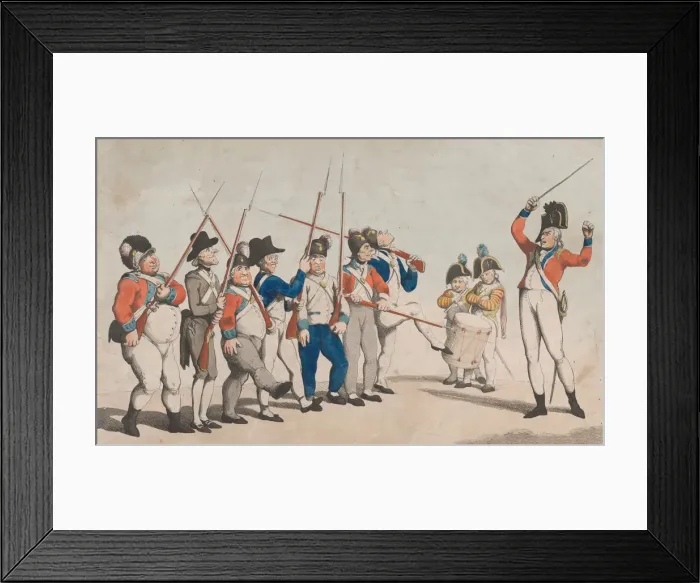 Framed Print : The Awkward Squad or Enraged Sergeant, July 17, 1798. July 17, 1798 Framed Print : The Awkward Squad or Enraged Sergeant, July 17, 1798. July 17, 1798