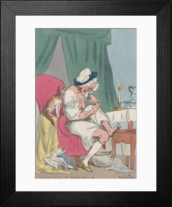 Framed Print : An Old Maid In Search of a Flea, September 25, 1794. September 25, 1794 Framed Print : An Old Maid In Search of a Flea, September 25, 1794. September 25, 1794