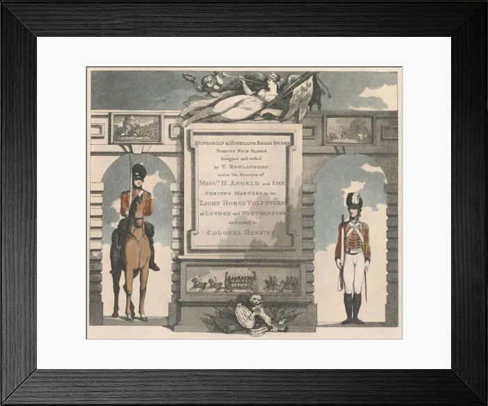 Framed Print : Forward, Hungarian and Highland Broadsword, Feb 12, 1799. Creator: Thomas Rowlandson Framed Print : Forward, Hungarian and Highland Broadsword, Feb 12, 1799. Creator: Thomas Rowlandson