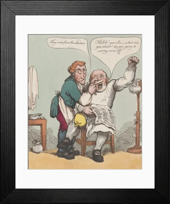 Framed Print : Barber, August 30, 1799. August 30, 1799. Creator: Thomas Rowlandson Framed Print : Barber, August 30, 1799. August 30, 1799. Creator: Thomas Rowlandson