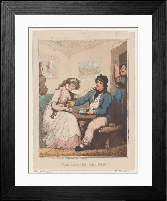 Framed Print : The Sailors Return, October 10, 1799. October 10, 1799. Creator: Thomas Rowlandson Framed Print : The Sailors Return, October 10, 1799. October 10, 1799. Creator: Thomas Rowlandson