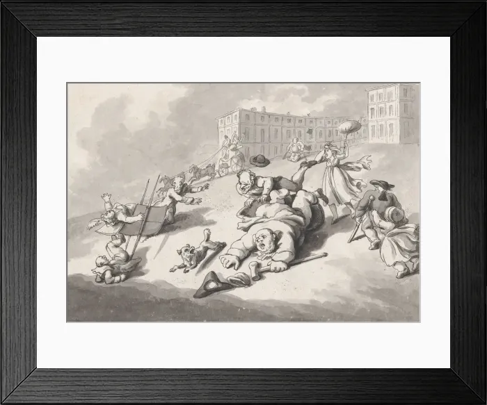 Framed Print : Comforts of Bath, Plate 12, January 6, 1798. January 6, 1798. Creator: Thomas Rowlandson Framed Print : Comforts of Bath, Plate 12, January 6, 1798. January 6, 1798. Creator: Thomas Rowlandson