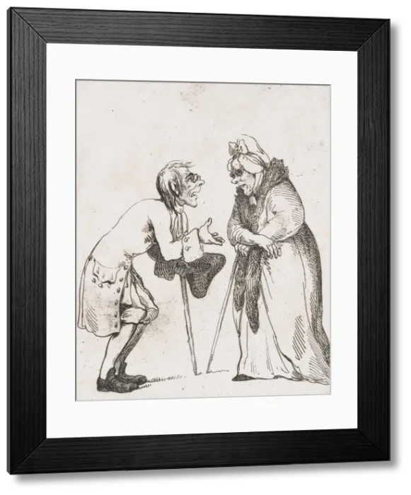 Framed Print : Aged Lovers, January 2, 1797. January 2, 1797. Creator: Thomas Rowlandson Framed Print : Aged Lovers, January 2, 1797. January 2, 1797. Creator: Thomas Rowlandson