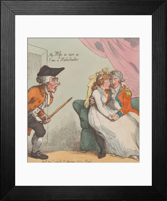 Framed Print : A Return from a Walk, October 1, 1799. October 1, 1799. Creator: Thomas Rowlandson Framed Print : A Return from a Walk, October 1, 1799. October 1, 1799. Creator: Thomas Rowlandson