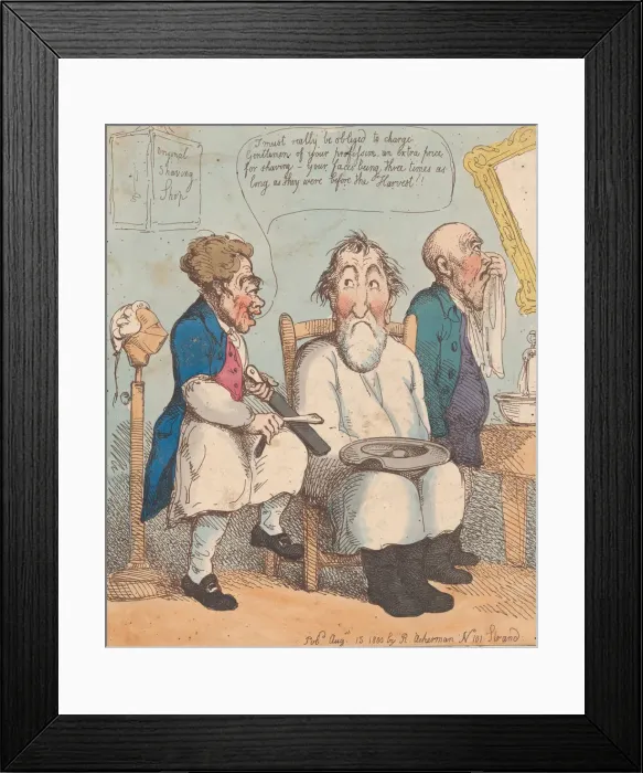 Framed Print : Shaving a Forestaller, August 15, 1800. August 15, 1800. Creator: Thomas Rowlandson Framed Print : Shaving a Forestaller, August 15, 1800. August 15, 1800. Creator: Thomas Rowlandson