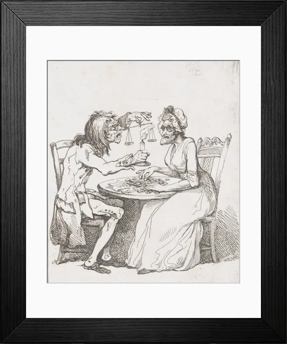Framed Print : Avaricious Lovers, August 1, 1797. August 1, 1797. Creator: Thomas Rowlandson Framed Print : Avaricious Lovers, August 1, 1797. August 1, 1797. Creator: Thomas Rowlandson