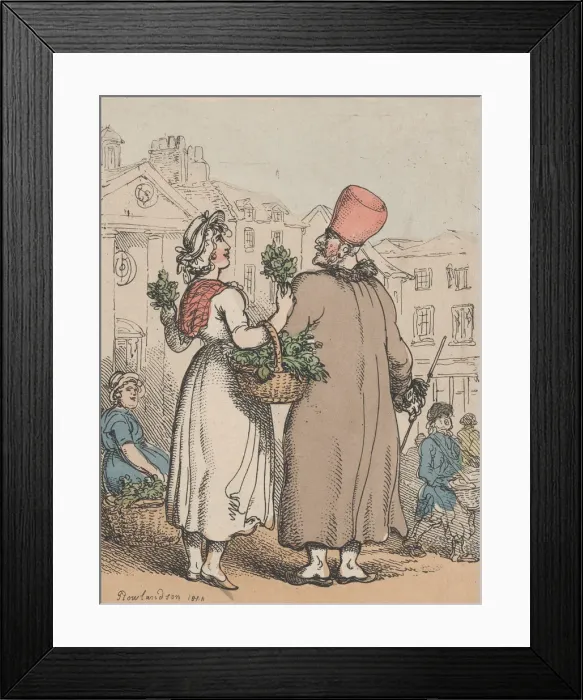 Framed Print : Buy My Moss Roses, or Dainty Sweet briar, 1811. 1811. Creator: Thomas Rowlandson Framed Print : Buy My Moss Roses, or Dainty Sweet briar, 1811. 1811. Creator: Thomas Rowlandson