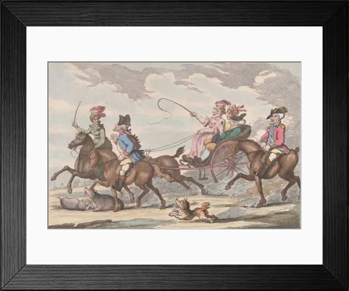 Framed Print : Cits Airing Themselves On A Sunday, 1799. 1799. Creator: Thomas Rowlandson Framed Print : Cits Airing Themselves On A Sunday, 1799. 1799. Creator: Thomas Rowlandson