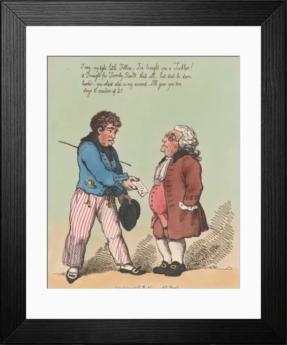 Framed Print : The Sailor and Banker, October 28, 1799. October 28, 1799. Creator: Thomas Rowlandson Framed Print : The Sailor and Banker, October 28, 1799. October 28, 1799. Creator: Thomas Rowlandson