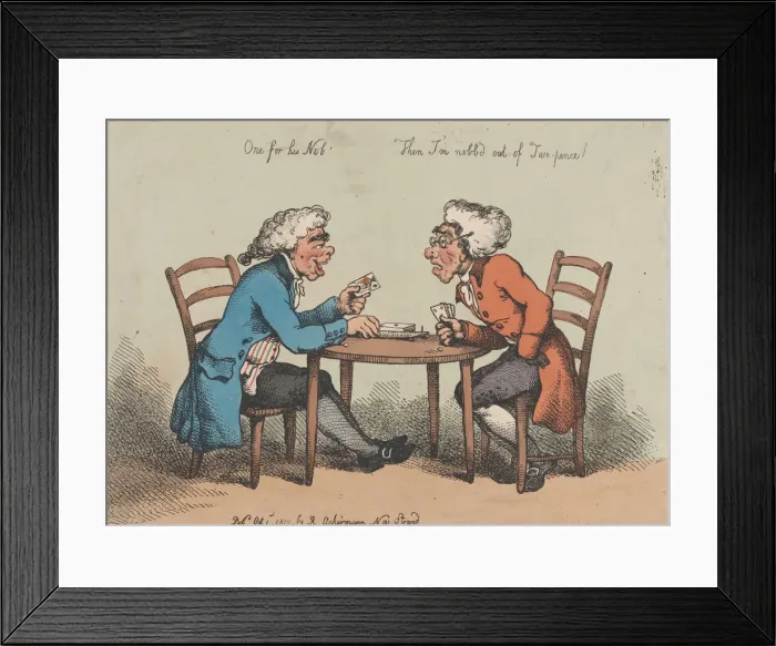 Framed Print : Two Penny Cribbage, October 1, 1810. October 1, 1810. Creator: Thomas Rowlandson Framed Print : Two Penny Cribbage, October 1, 1810. October 1, 1810. Creator: Thomas Rowlandson