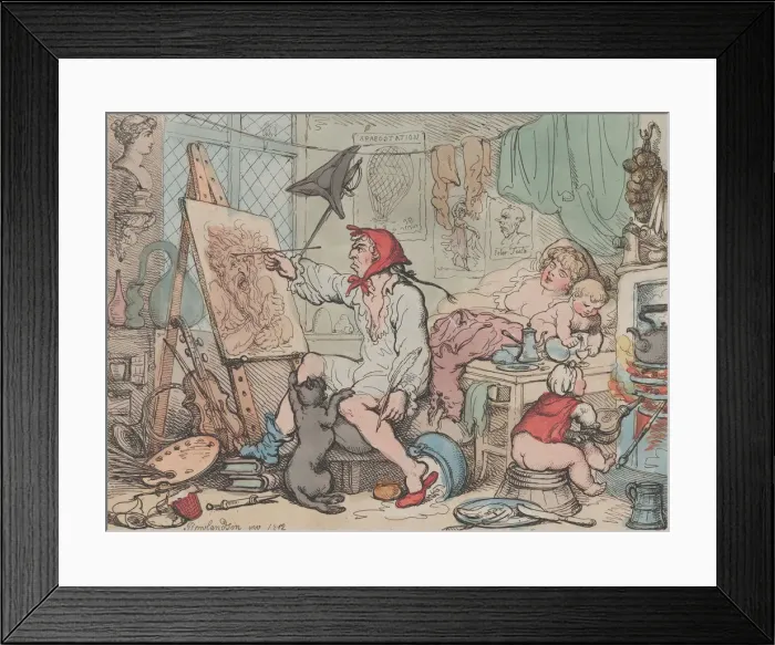 Framed Print : The Chamber of Genius, April 2, 1812. April 2, 1812. Creator: Thomas Rowlandson Framed Print : The Chamber of Genius, April 2, 1812. April 2, 1812. Creator: Thomas Rowlandson