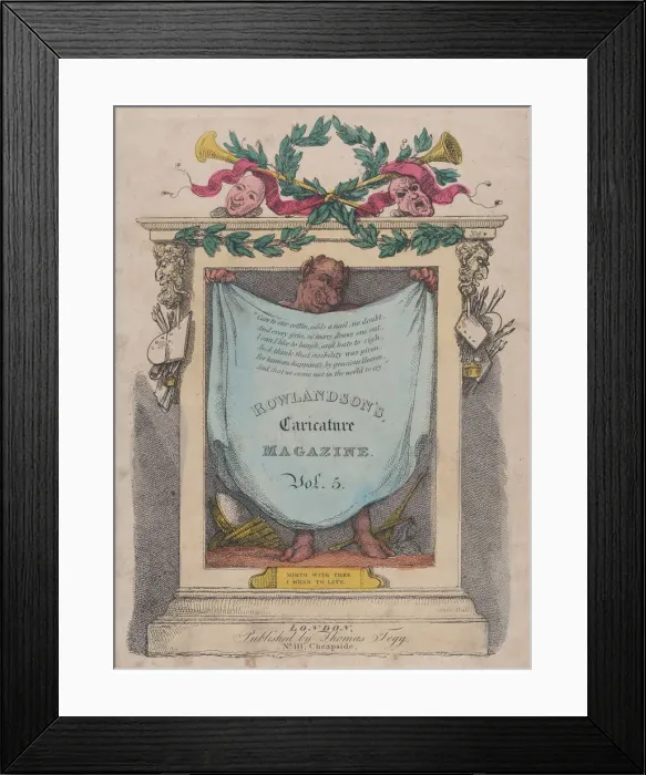 Framed Print : Title Page, Rowlandsons Caricature Magazine, Vol. 5, 1808. 1808
