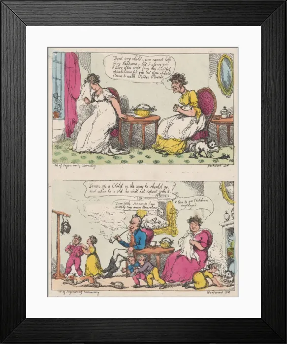 Framed Print : The Art of Ingeniously Tormenting, 1808. 1808. Creator: Thomas Rowlandson Framed Print : The Art of Ingeniously Tormenting, 1808. 1808. Creator: Thomas Rowlandson