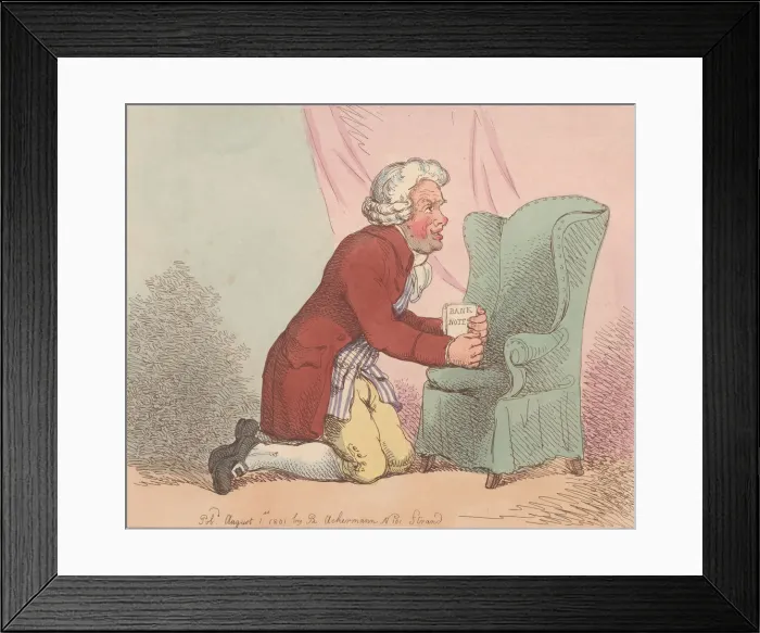 Framed Print : The Stock Jobbers Prayer!!, August 1, 1801. August 1, 1801. Creator: Thomas Rowlandson Framed Print : The Stock Jobbers Prayer!!, August 1, 1801. August 1, 1801. Creator: Thomas Rowlandson