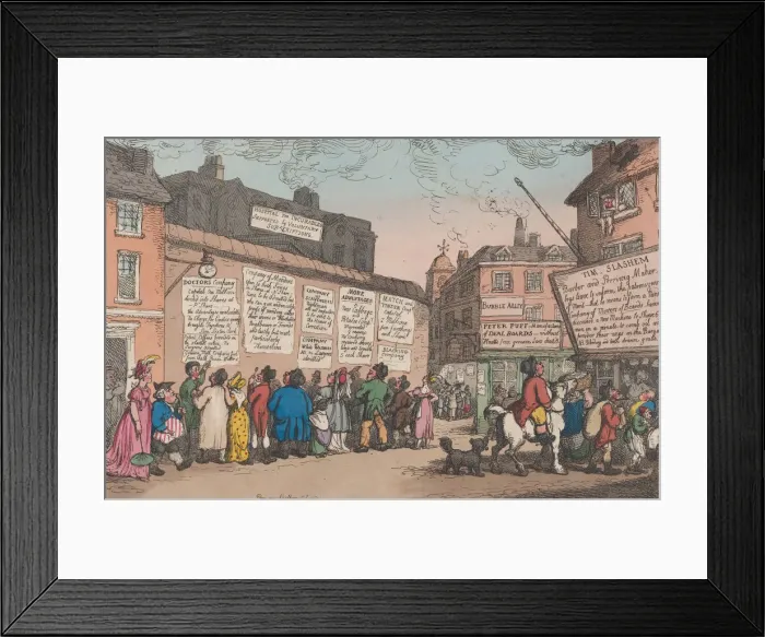 Framed Print : Joint Stock Street, March 10, 1808. March 10, 1808. Creator: Thomas Rowlandson