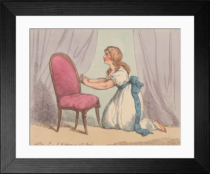 Framed Print : The Young Maids Prayer!!, June 4, 1801. June 4, 1801. Creator: Thomas Rowlandson Framed Print : The Young Maids Prayer!!, June 4, 1801. June 4, 1801. Creator: Thomas Rowlandson