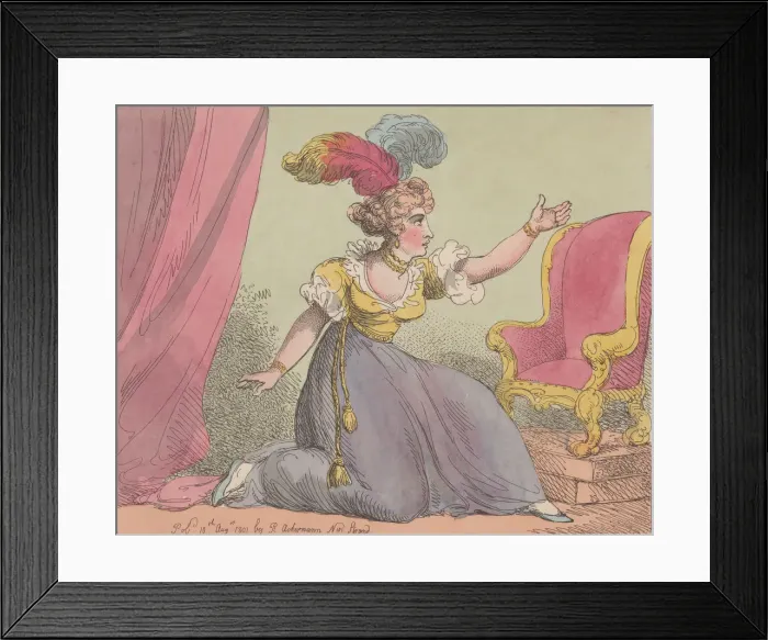 Framed Print : The Actress Prayer!!, August 10, 1801. August 10, 1801. Creator: Thomas Rowlandson Framed Print : The Actress Prayer!!, August 10, 1801. August 10, 1801. Creator: Thomas Rowlandson