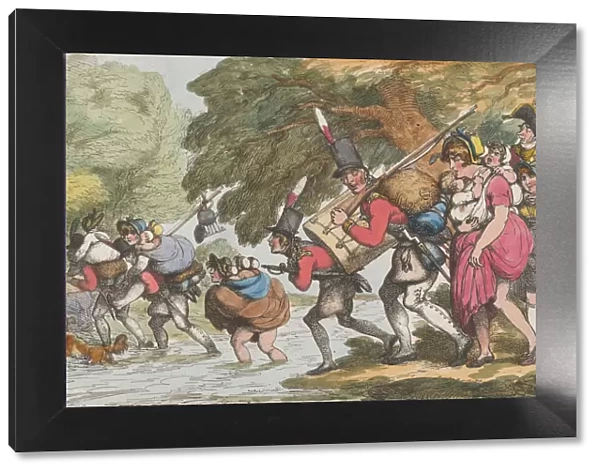 Soldiers on a March, April 1, 1808. April 1, 1808. Creator: Thomas Rowlandson