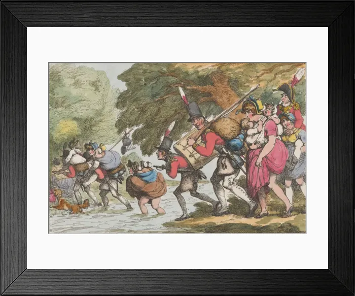 Framed Print : Soldiers on a March, April 1, 1808. April 1, 1808. Creator: Thomas Rowlandson Framed Print : Soldiers on a March, April 1, 1808. April 1, 1808. Creator: Thomas Rowlandson