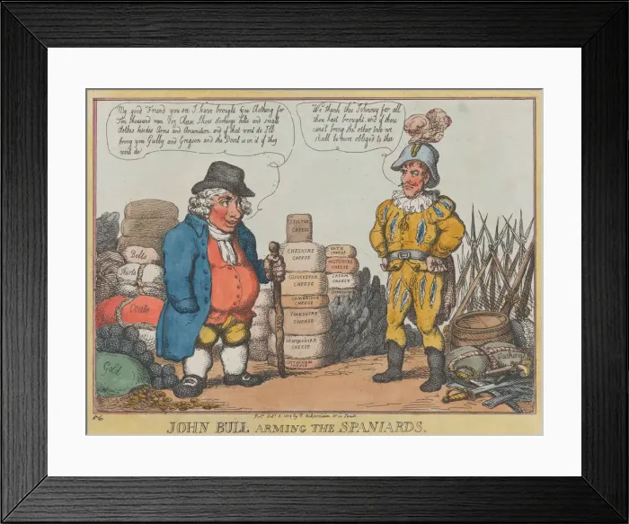 Framed Print : John Bull Arming The Spaniards, October 3, 1808. October 3, 1808 Framed Print : John Bull Arming The Spaniards, October 3, 1808. October 3, 1808