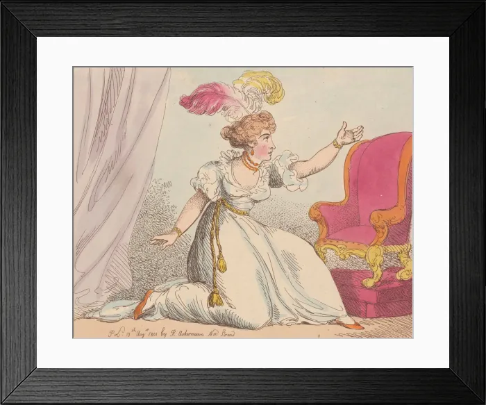 Framed Print : The Actress Prayer!!, August 10, 1801. August 10, 1801. Creator: Thomas Rowlandson Framed Print : The Actress Prayer!!, August 10, 1801. August 10, 1801. Creator: Thomas Rowlandson