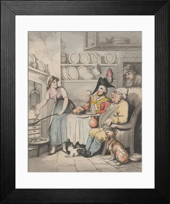 Framed Print : The Corporal in Good Quarters, July 18, 1802. July 18, 1802. Creator: Thomas Rowlandson Framed Print : The Corporal in Good Quarters, July 18, 1802. July 18, 1802. Creator: Thomas Rowlandson